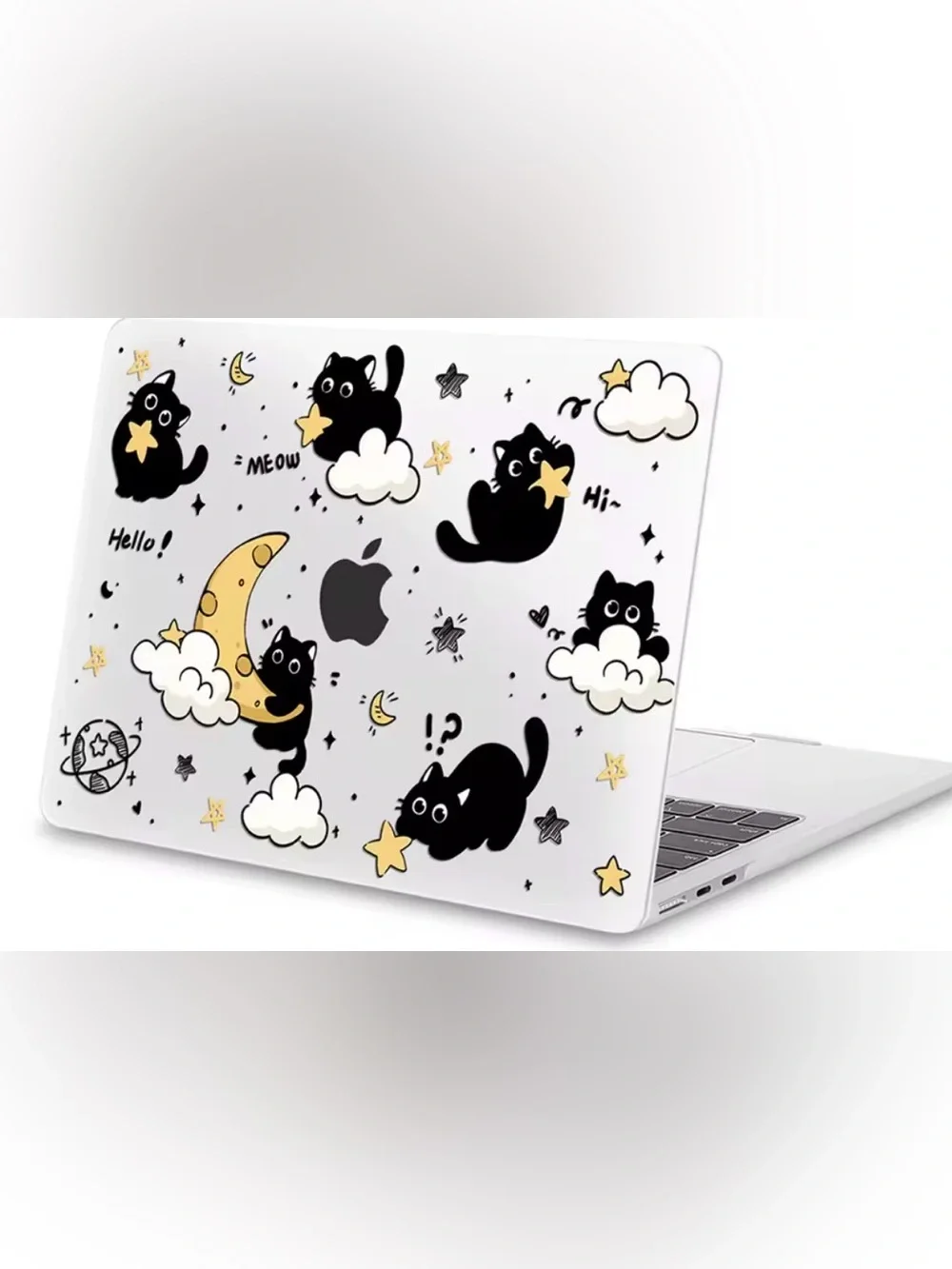 Cute Black Cat Clear Case for MacBook Pro 16.2” (2021–2025) – New